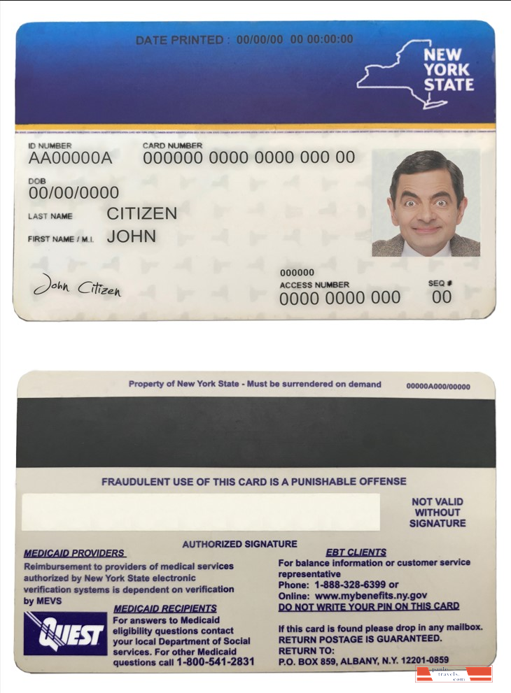 USA New York state Medicaid card